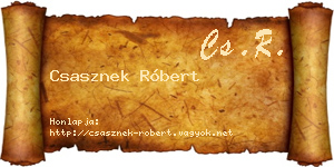 Csasznek Róbert névjegykártya