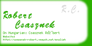 robert csasznek business card